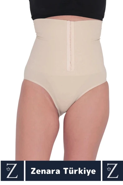 Gündelik Doğal Görünüm Vücut Beden Küçülten Toparlayan Yüksek Bel Ağraflı Slip Korseli TAYT - 3