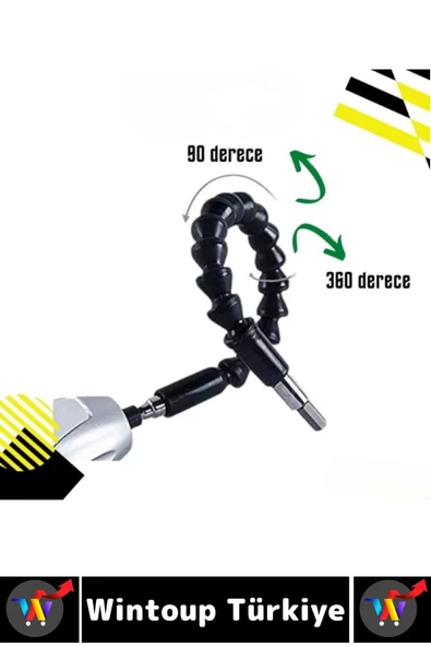 Kompakt Tamir Vidalama Montaj Elektrikli Matkap Tornavida 360 Derece Şaftlı ESNEK TORNAVİDA UCU SETİ - 5