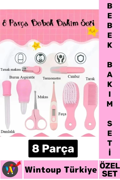 Kompakt Çok Fonksiyonlu Bebek Yenidoğan Hijyenik Temizlik Temel Kişisel Bakım 8 Prç BEBEK BAKIM SETİ ürün görseli