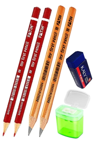 Güzel Yazı Defteri A4 Büyük Boy Fatih Kırmızı ve Siyah Jumbo Kurşun Kalem Sınav Silgisi Kalemtraş Yeni Müfredat Standart - Resim 2