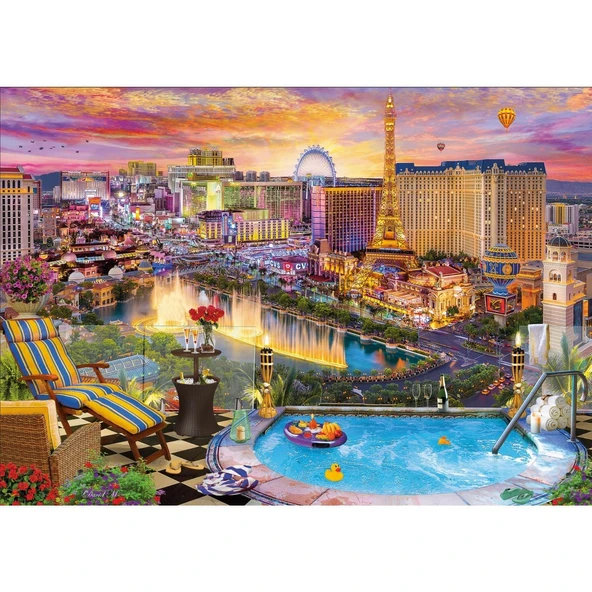Ks Games Neon Capital Paris Las Vegas 1500 Parça Puzzle - Resim 3