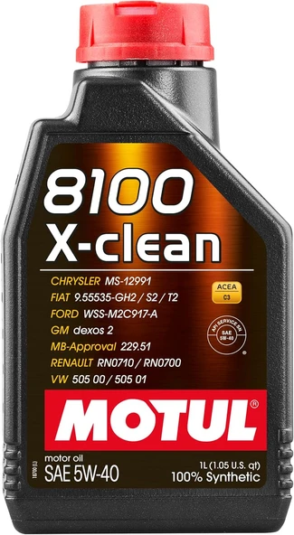 MOTUL 8100 X-CLEAN 5W40 1 LİTRE ürün görseli