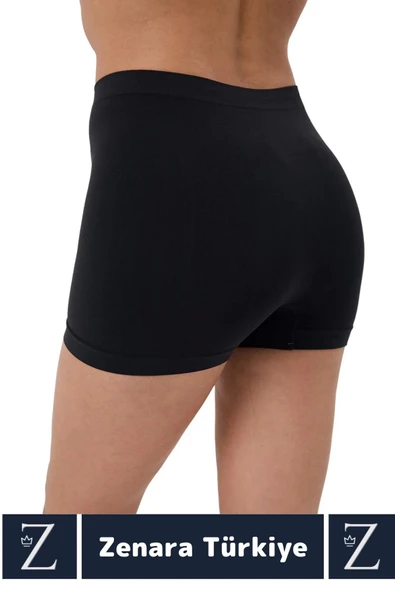 Gündelik İz Göstermez Vücut Sıkılaştıran İncelten Toparlayan Dikişsiz Yüksek Bel Boxer Şort Korse - 4
