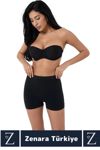 Gündelik İz Göstermez Vücut Sıkılaştıran İncelten Toparlayan Dikişsiz Yüksek Bel Boxer Şort Korse - 2