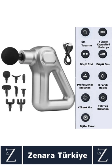 Ergonomik Kol Bacak Sırt Bel Yüksek Titreşim 12 Hız Kademeli Spor Fitness Kas 8 Başlıklı Masaj Aleti - 2