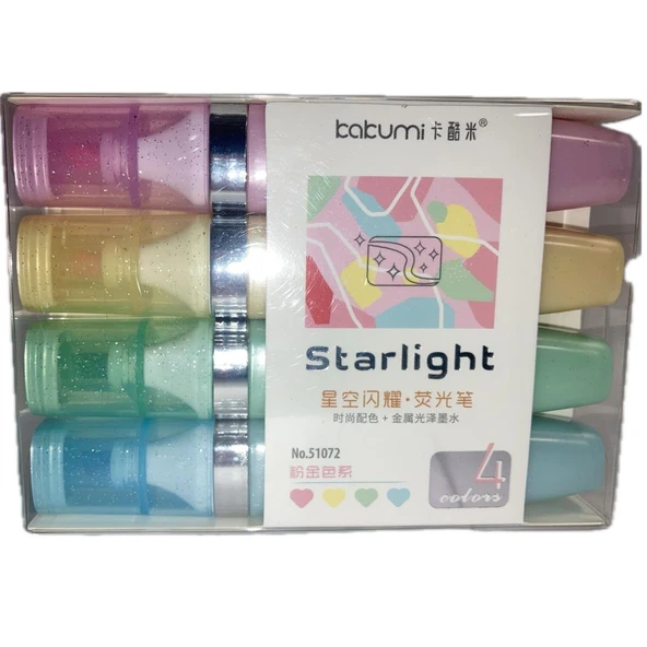 Bafix Fosforlu Kalem Simli Starlight 4 Lü Blister Simli Fosforlu Kalem
