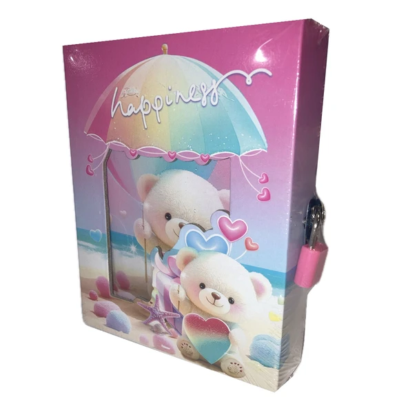 Bafix Hatıra Defteri Kilitli (Karışık Renk Desen) Hatıra Defteri