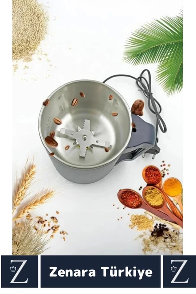 Ergonomik Tutma Saplı Kolay Temizlenir Tek Tuş Bas Çalıştır Kuruyemiş Baharat Kahve Öğütücü 500 ML - 4