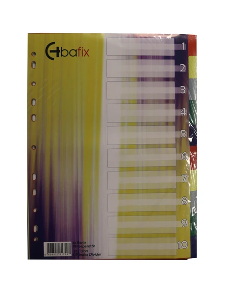 Bafix Seperatör 10 Renkli Plastik A4 (30 Lu Paket)