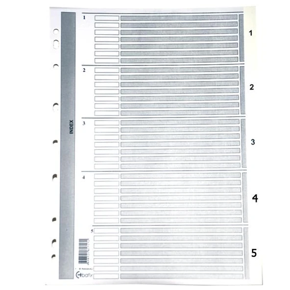 Bafix Seperatör 1-5 Rakamlı Karton A4 (50 Li Paket) ürün görseli