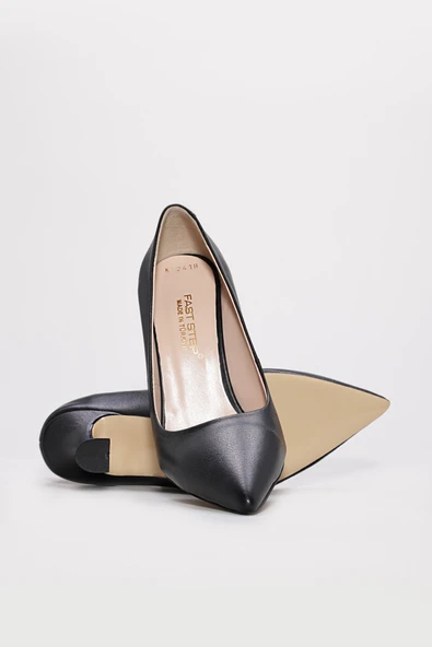 Hakiki Deri  Kadın İnce Topuk Ayakkabı 215ZA2418 - Resim 8