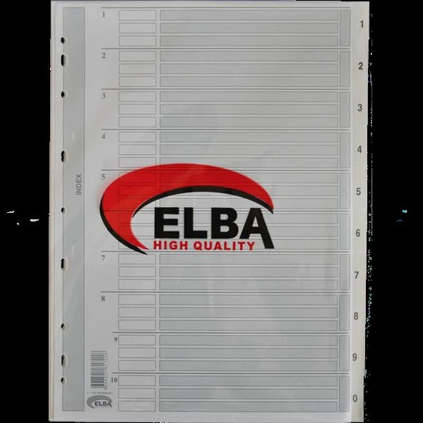 Bafix Seperatör 1-10 Rakamlı Karton A4 (25 Li Paket)