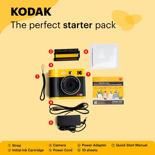 Kodak Mini Shot 4 ERA Sarı 4X4 Filmli Fotoğraf Makinesi - 6