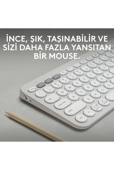 K380s Pebble Keys 2 Çoklu Cihaz Özellikli Bluetooth Türkçe Q Klavye - Beyaz - 2