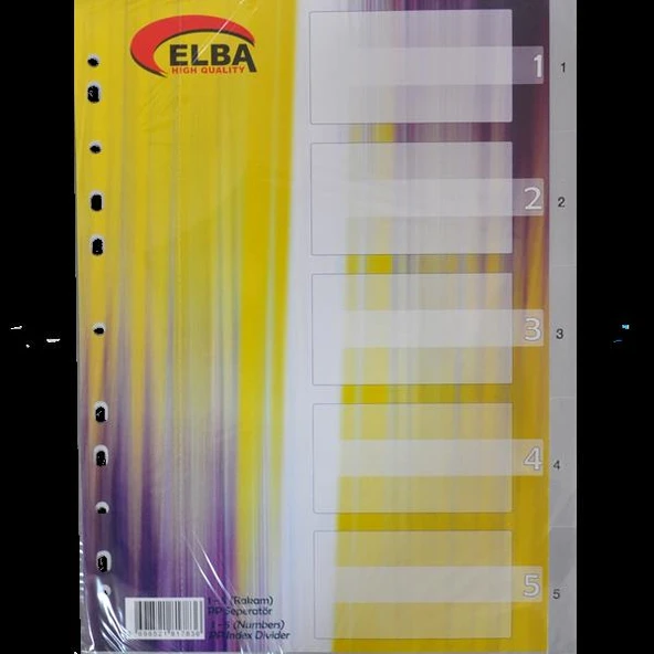 Bafix Seperatör 1-5 Rakamlı Plastik A4 (50 Li Paket)