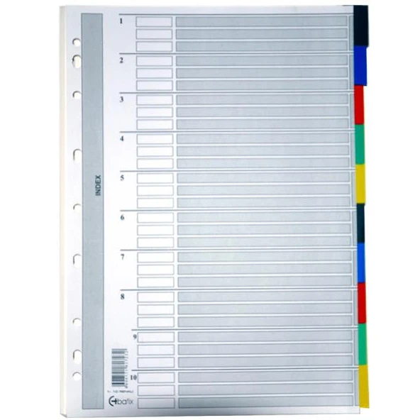 Bafix Seperatör 10 Renkli Karton A4 (25 Li Paket)