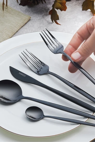 Orion Black 30 Parça 6 Kişilik Çatal Kaşık Bıçak Seti - 2