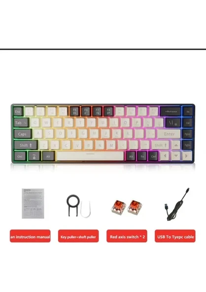 Mucaı MK680 Mekanik Klavye, Rgb Aydınlatmalı Klavye, Çok Renkli Klavye, Klavye - 5