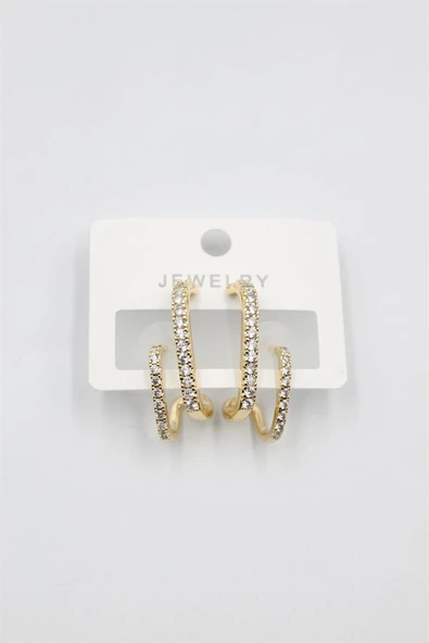 Taşlı Küpe - Altın ürün görseli 1