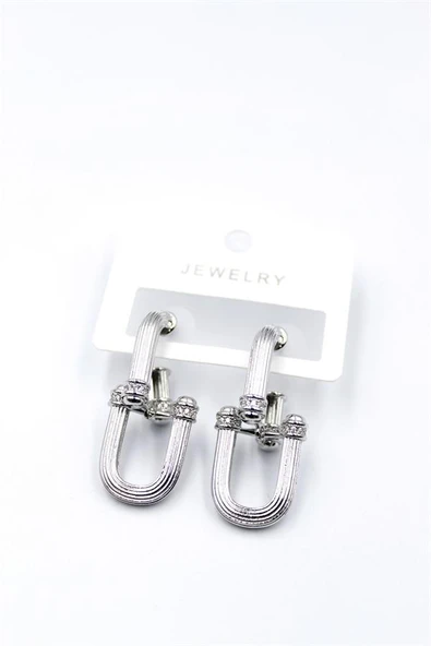 Tf Zincir Küpe - Gümüş ürün görseli 1