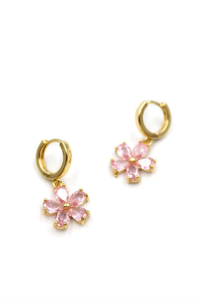 Çiçek Küpe - Pembe - 2
