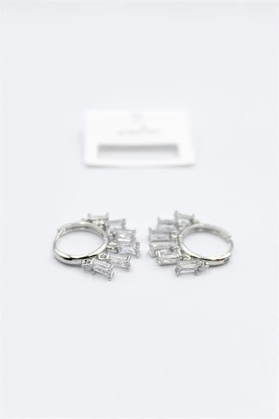 Baget Taşlı Shakira Küpe - Gümüş ürün görseli 1