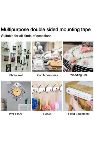 Çift Taraflı Akrilik Silikon Bant Yüksek Mukavemetli 18mm x 2 metre - 8