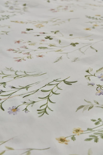 Sera %100 Pamuk Çift Kişilik Nevresim Takımı Yeşil - 6