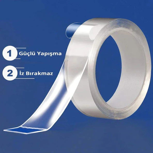 Çift Taraflı Akrilik Silikon Bant Yüksek Mukavemetli 18mm x 2 metre - 7