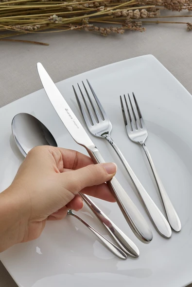 Silas 60 Parça 12 Kişilik Elegance Çatal Kaşık Bıçak Takımı - 3