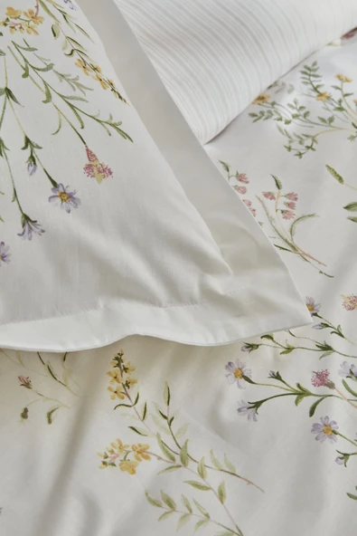 Sera %100 Pamuk Çift Kişilik Nevresim Takımı Yeşil - 7