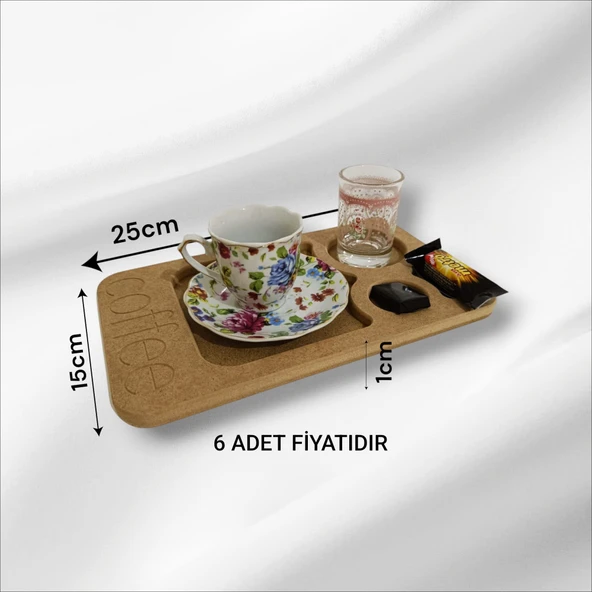 Ahşap Boyanabilir Kahve Sunumluk ( 6 ADET )