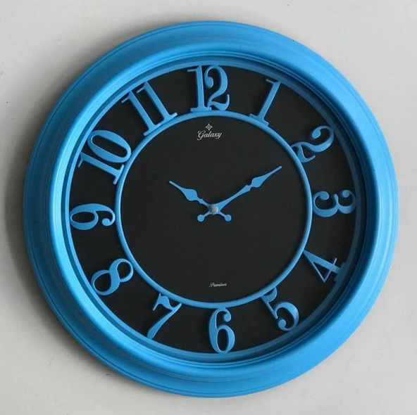Galaxy Nostaljik 1963 46 cm Kabartma Rakamlı Duvar Saati MAVİ