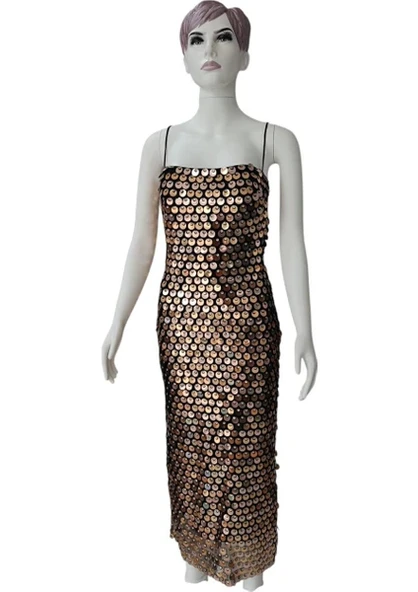 Pullu Payetli Ip Askılı Parlak Uzun Elbise, Mezuniyet Elbiseleri, Abiye Elbise - 2