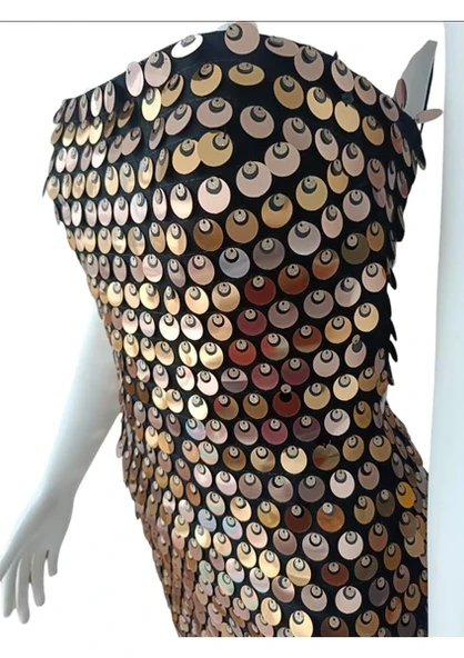 Pullu Payetli Ip Askılı Parlak Uzun Elbise, Mezuniyet Elbiseleri, Abiye Elbise