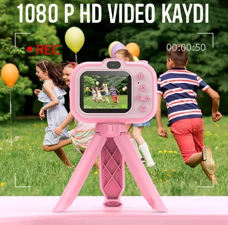 Çocuk Digital  Fotoğraf Makinası 2 Kameralı 1080p HD 32GB Hafızalı - 3