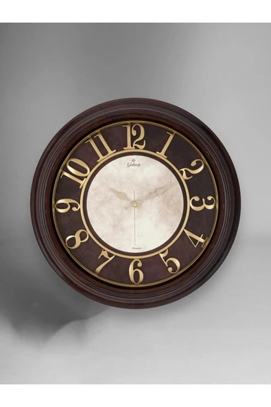 Galaxy Nostaljik Eskitme 46 cm Kabartma Rakamlı Duvar Saati Kahverengi - 3
