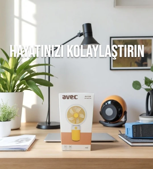 Avec USB Şarjlı El Fanı I Mini Taşınabilir Fan I Yaz Serinleticisi I Vantilatör I Telefon Standlıı - 5