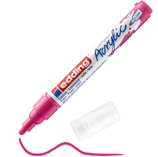 Edding Akrilik Markör Kalem Telemagenta Koyu Pembe - 2 adet - 1
