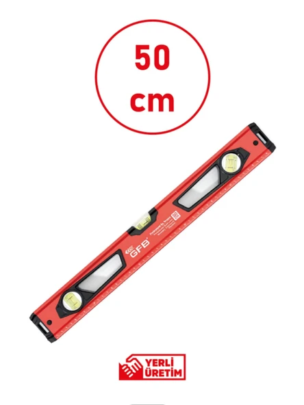 Gfb 5521 Mıknatıslı Profesyonel Su Terazisi Kırmızı 50 cm - Resim 2