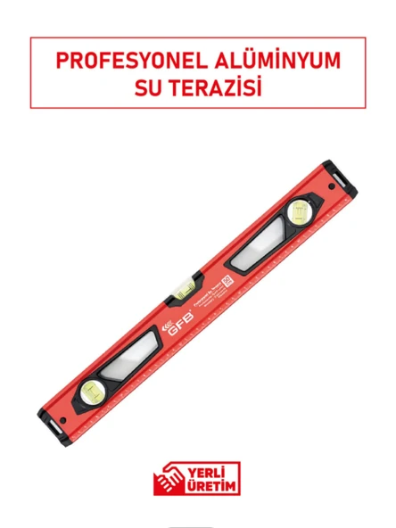 Gfb 5521 Mıknatıslı Profesyonel Su Terazisi Kırmızı 50 cm - Resim 4