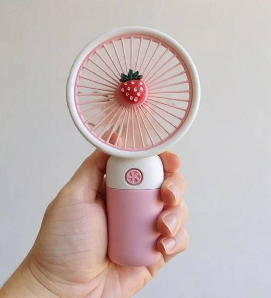 Avec USB Şarjlı El Fanı I Mini Taşınabilir Fan I Yaz Serinleticisi I Vantilatör I Telefon Standlı Pembe - 2