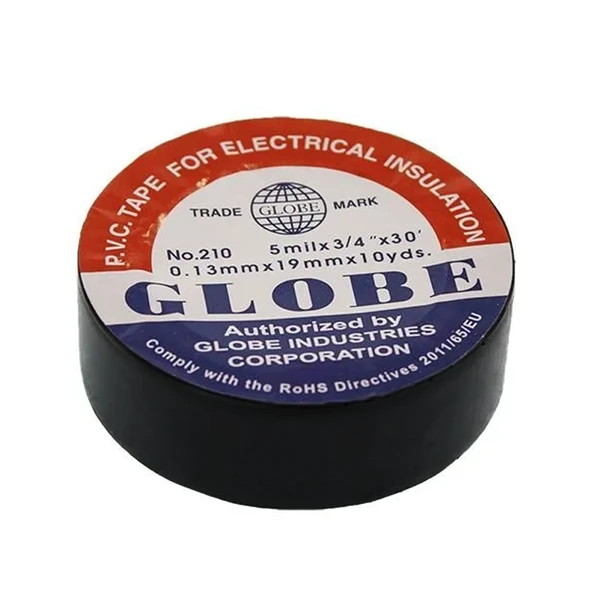 GLOBE İZOLE BANT SİYAH 10LUK  0.13MMX19MM (4915) - 2