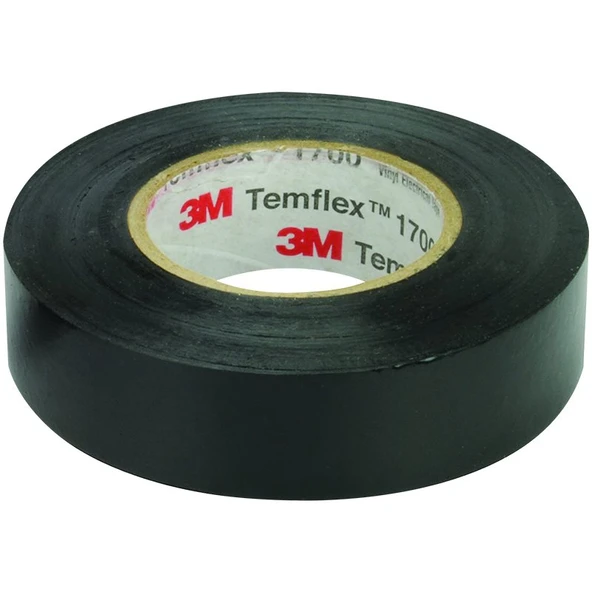 3M TEMFLEX 1300E PVC İZOLE BANT SİYAH 10LUK PAKET 0.13MM X 19MM X 0.13MM (4915) - 2