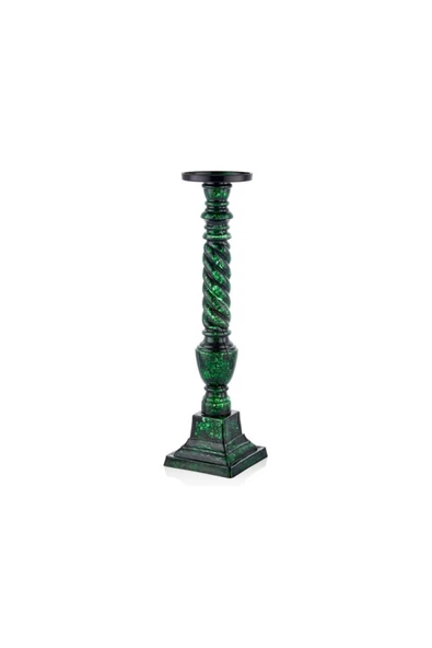 HELIX SMALL GREEN GLASS CANDLE HOLDER 10X10X38 CM - 1