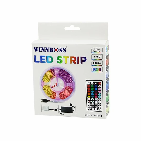 RGB 3ÇİP KUMANDALI ŞERİT LED 5MT (4915)