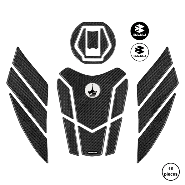 Bajaj Dominar 250-400 2020-2024 ile Uyumlu Kaydırmaz 6D Karbon 16 Parça Tank Pad Seti GC51 - 9