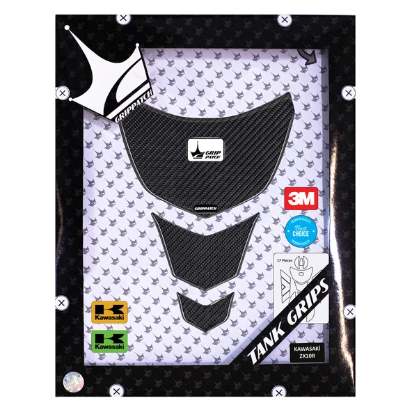 ZX10R 2024 ile Uyumlu Kaydırmaz 6D Karbon 17 Parça Tank Pad Seti GC47 - Resim 2