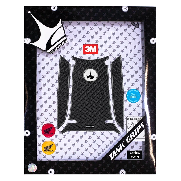 Honda Africa Twin 2016-2019 ile Uyumlu Kaydırmaz 6D Karbon 15 Parça Tank Pad Seti GC52 - Resim 2