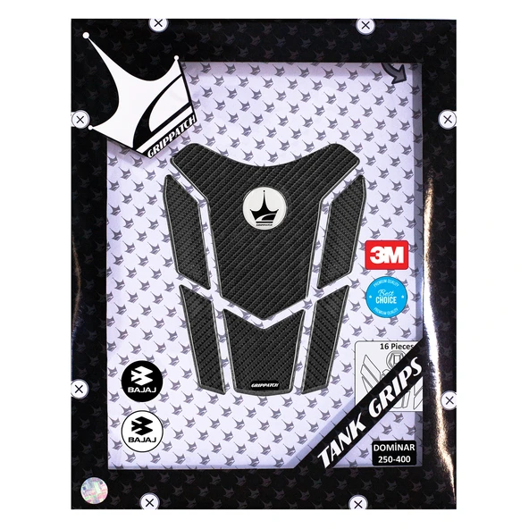 Bajaj Dominar 250-400 2020-2024 ile Uyumlu Kaydırmaz 6D Karbon 16 Parça Tank Pad Seti GC51 - 10
